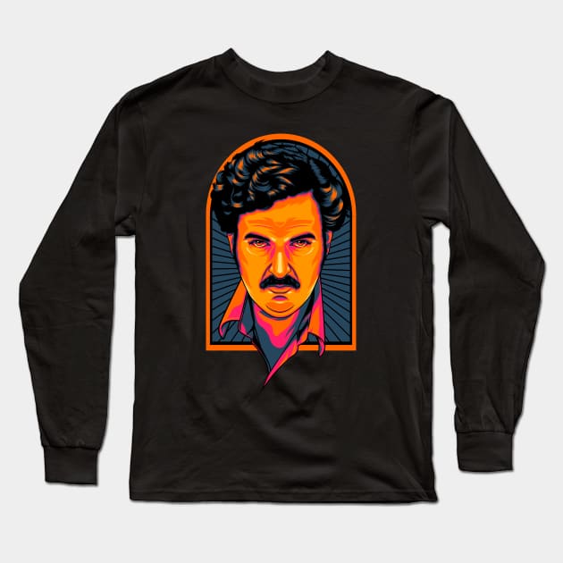 Pablo Escobar Long Sleeve T-Shirt by lazartemarjun